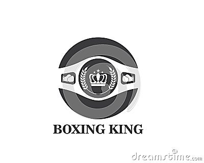 boxing belt champion logo icon vector Vector Illustration