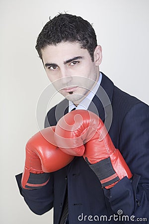 Boxing businessman Stock Photo