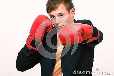 Boxing businessman Stock Photo