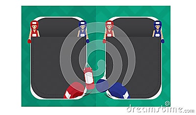 Boxing cartoon page banner Vector Illustration