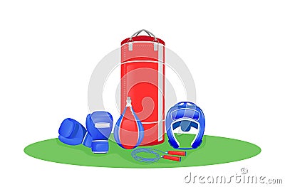 Boxing center flat concept vector illustration Vector Illustration