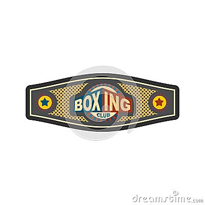 Boxing championship belt. Award for boxer. Sport victory Vector Illustration
