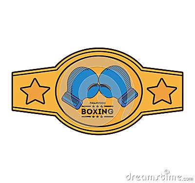 Boxing championship belt isolated icon Vector Illustration