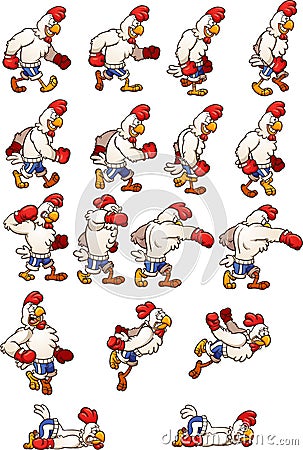 Boxing_chicken Vector Illustration