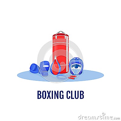 Boxing club flat concept vector illustration Vector Illustration