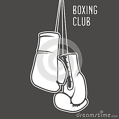 Boxing club poster with boxing gloves Vector Illustration
