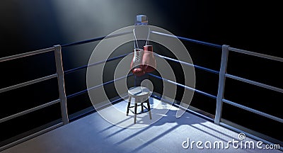 Boxing Corner And Boxing Gloves Stock Photo