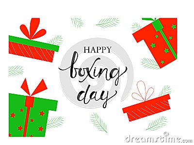 BOXING DAY, banner with Boxing Day Cartoon Illustration