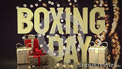 The Gift box and Boxing Day word for Marketing concept 3d rendering Stock Photo