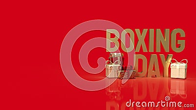 The Gift box and Boxing Day word for Marketing concept 3d rendering Stock Photo