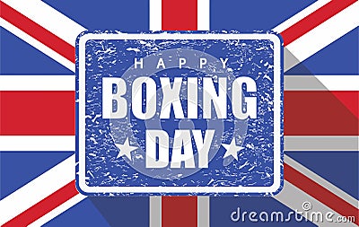 Boxing day rubber stamp with uk flag Vector Illustration