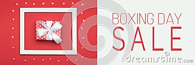 Boxing Day Sale banner. Festive winter holidays Christmas Sale background. Stock Photo