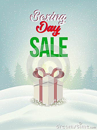 Boxing day sale. christmas advertising clipping mask box and eps 10. coloring, blue, gray, red bubble and balls. special poster Vector Illustration