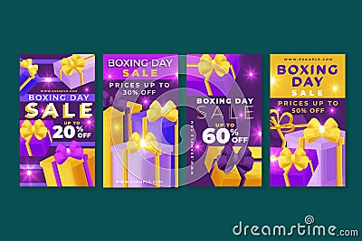 boxing day sale instagram story collection vector design illustration Vector Illustration
