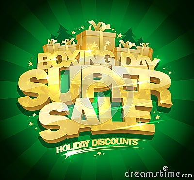 Boxing day super sale vector design Vector Illustration