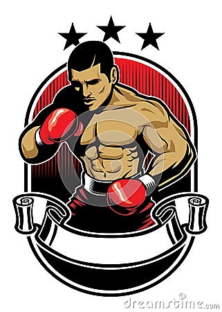 Boxing design with banner Vector Illustration