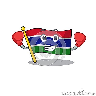 Boxing flag gambia isolated in the character Vector Illustration