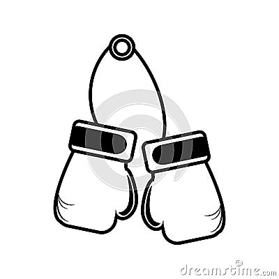 Boxing gloves equipment icon Vector Illustration