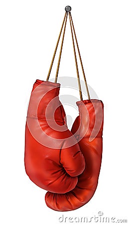 Boxing Gloves Hanging Stock Photo