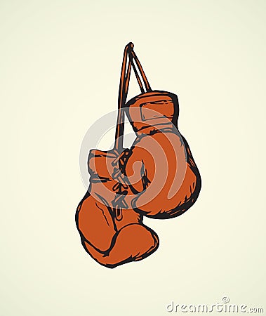 Boxing gloves. Vector drawing Vector Illustration