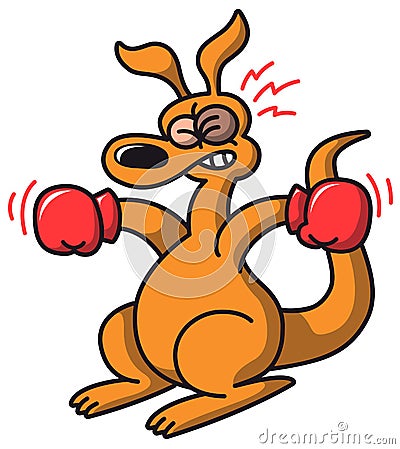 Boxing Kangaroo Vector Illustration