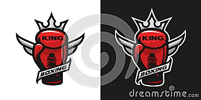 Boxing King. Boxing glove logo. Vector Illustration