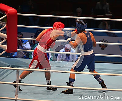 Boxing match attack Editorial Stock Photo