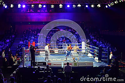 Boxing match D.Arustamyan vs. A.Vastin Editorial Stock Photo