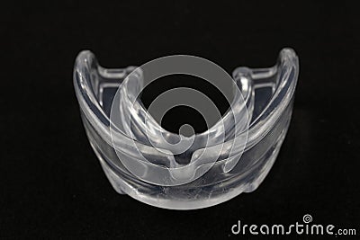 Boxing mouth guards. isolated on black background Stock Photo