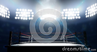 Boxing Ring In Arena Stock Photo