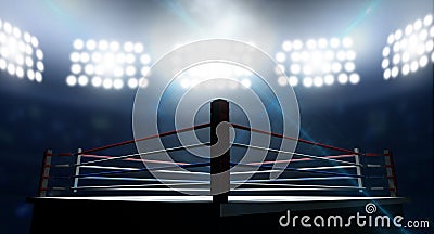 Boxing Ring In Arena Stock Photo