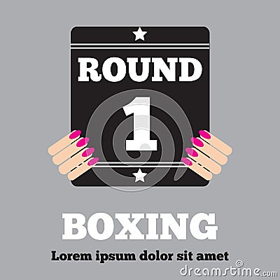 Boxing Ring Board. Vector Illustration