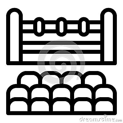 Boxing ring icon outline vector. Fight club Stock Photo