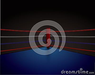 Boxing Ring Red Corner, Vector Illustration