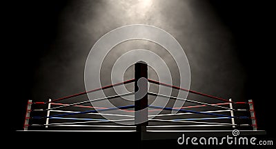 Boxing Ring Spotlit Dark Stock Photo