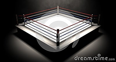 Boxing Ring Spotlit Dark Stock Photo