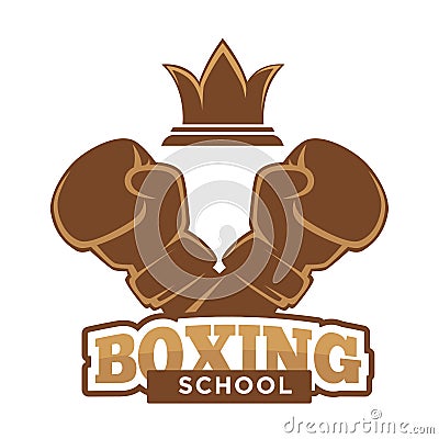 Boxing school emblem Vector Illustration