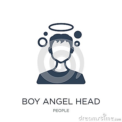 boy angel head icon in trendy design style. boy angel head icon isolated on white background. boy angel head vector icon simple Vector Illustration