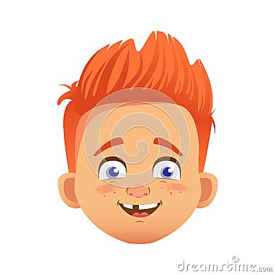 Redhead boy character Vector Illustration