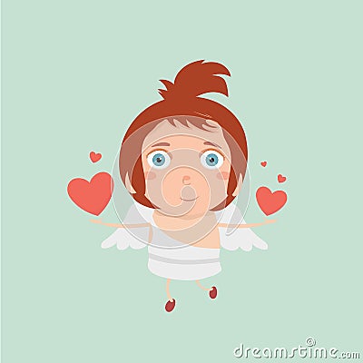 Boy baby cupid. Vector Illustration