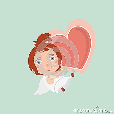 Boy baby cupid. Vector Illustration