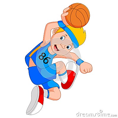 Boy basketball player Vector Illustration