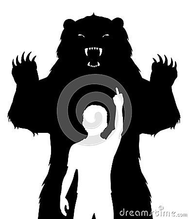Boy and bear Vector Illustration