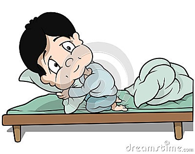 Boy In Bed Stock Vector - Image: 45423079