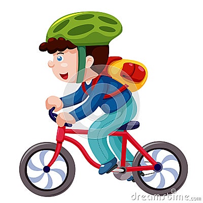 Boy on a bicycle Vector Illustration