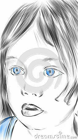 illustrated boy Stock Photo