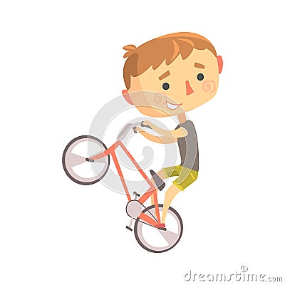 Boy BMX Bike Rider, Kids Future Dream Professional Occupation Illustration . Vector Illustration