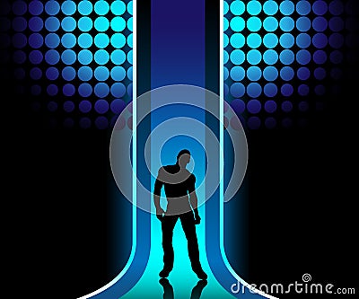 Boy in Catwalk Vector Illustration