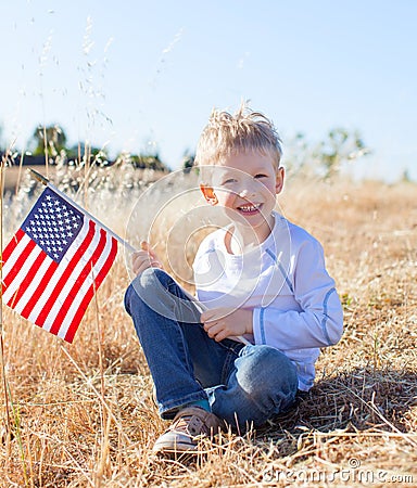 Boy celebrating independence day Stock Photo