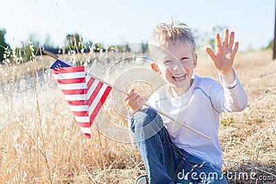 Boy celebrating independence day Stock Photo